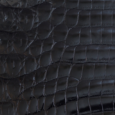 Галантерейная кожа крокодила черная ALANDA