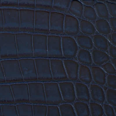 Галантерейная кожа крокодила синяя ALANDA