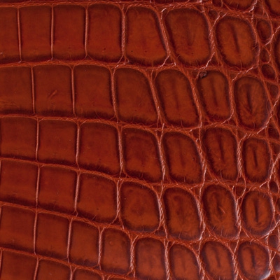 Галантерейная кожа крокодила рыжая ALANDA