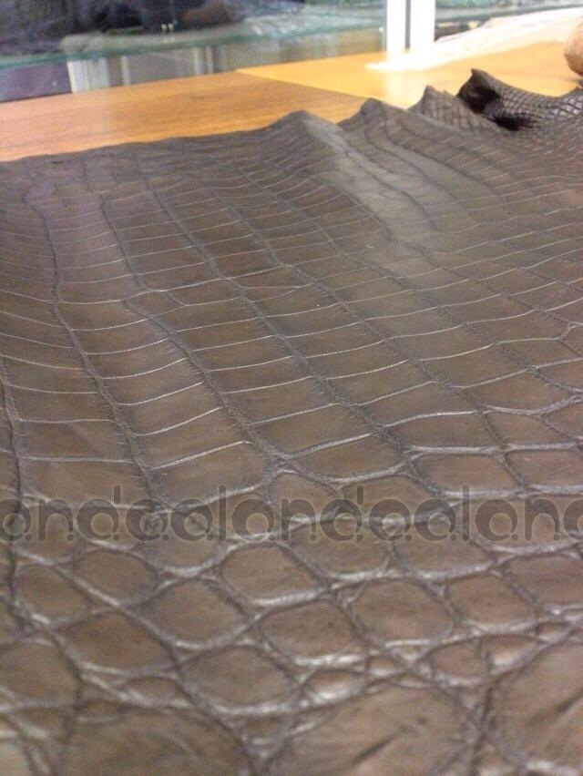 Одежная кожа крокодила итальянская коричневая 0,4 ALANDA