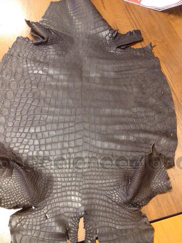 Одежная кожа крокодила итальянская коричневая 0,4 ALANDA