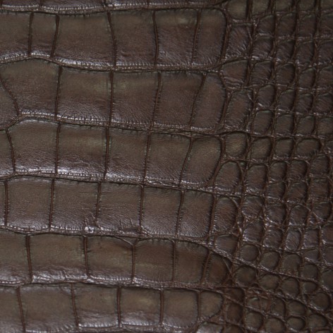 Галантрейная кожа крокодила коричневая ALANDA